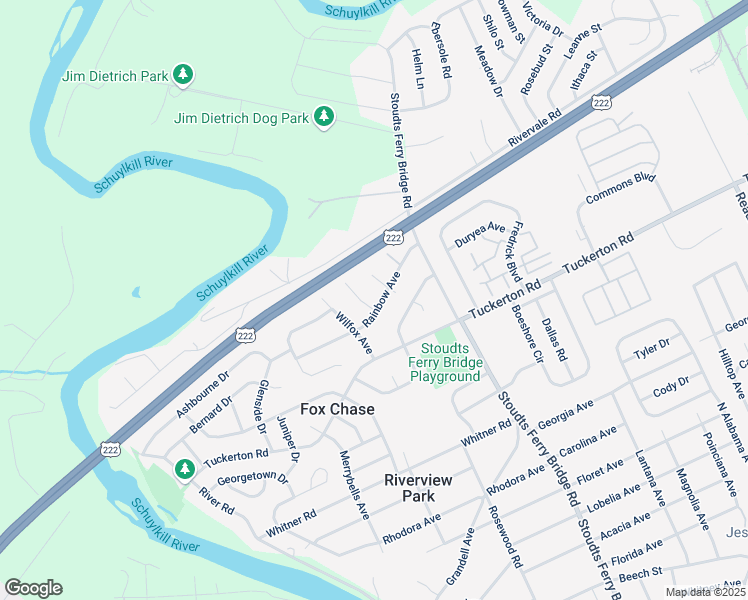 map of restaurants, bars, coffee shops, grocery stores, and more near 907 Rainbow Avenue in Reading