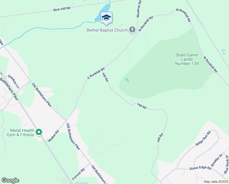 map of restaurants, bars, coffee shops, grocery stores, and more near 2561 Hill Road in Sellersville