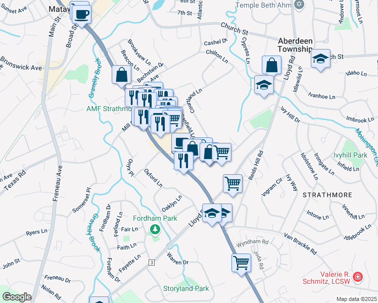 map of restaurants, bars, coffee shops, grocery stores, and more near 2-6 Canfield Lane in Monmouth County