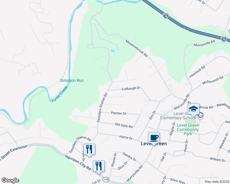 map of restaurants, bars, coffee shops, grocery stores, and more near 216 Saunders Station Road in Trafford