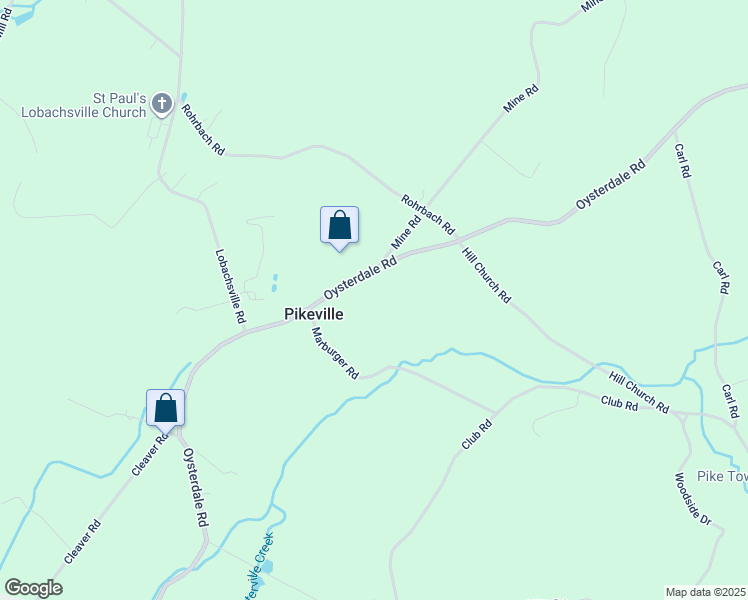 map of restaurants, bars, coffee shops, grocery stores, and more near 516 Oysterdale Road in Oley
