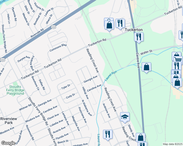 map of restaurants, bars, coffee shops, grocery stores, and more near 4009 Ardmore Avenue in Reading
