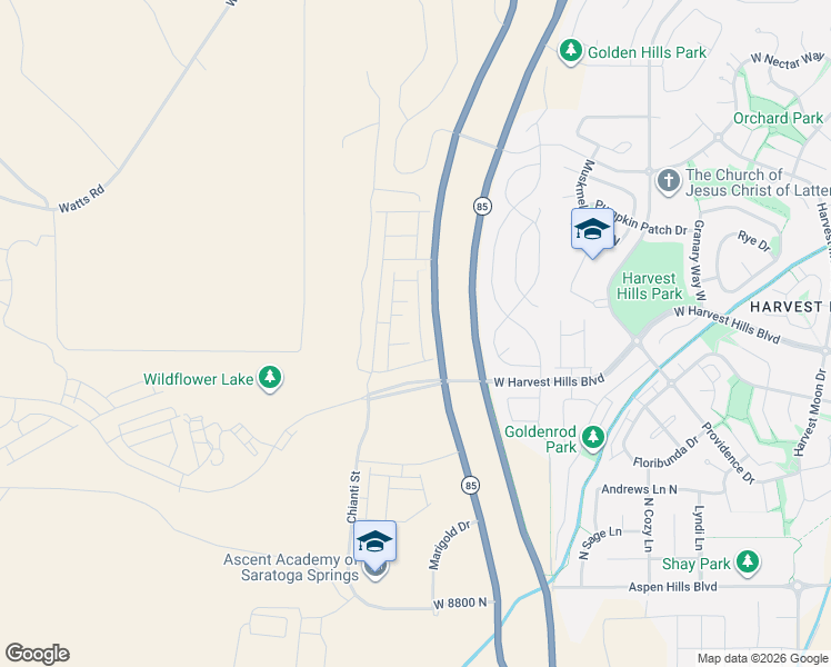 map of restaurants, bars, coffee shops, grocery stores, and more near Unnamed Road in Saratoga Springs