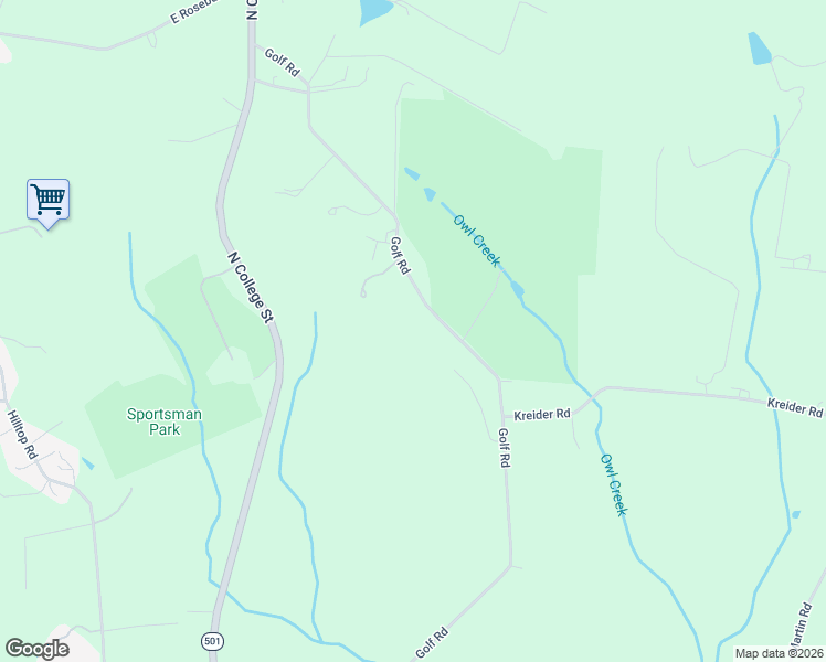 map of restaurants, bars, coffee shops, grocery stores, and more near 245 Golf Road in Myerstown