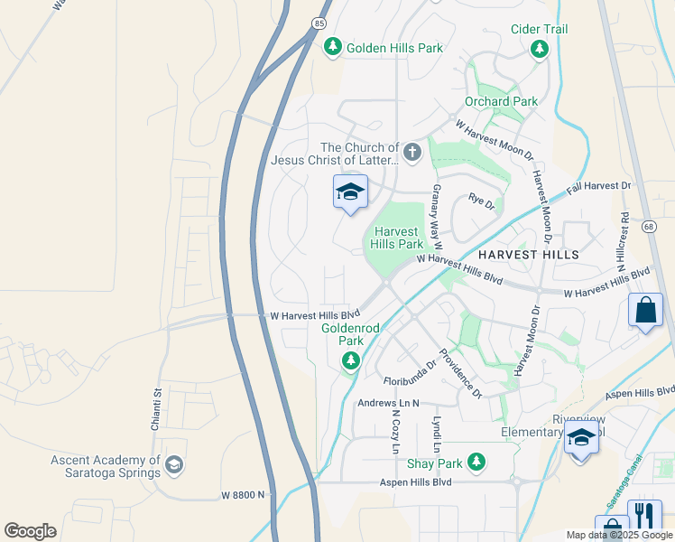 map of restaurants, bars, coffee shops, grocery stores, and more near 652 Pimlico Drive in Saratoga Springs
