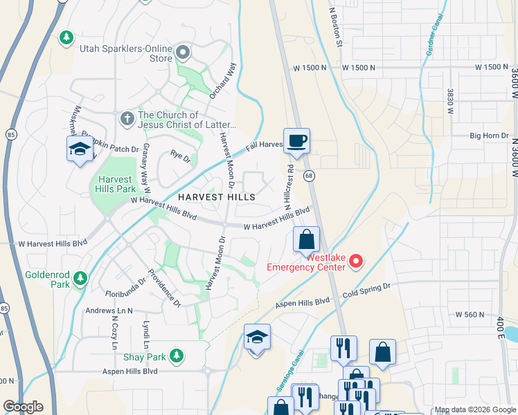 map of restaurants, bars, coffee shops, grocery stores, and more near 129 Daybreak Lane in Saratoga Springs