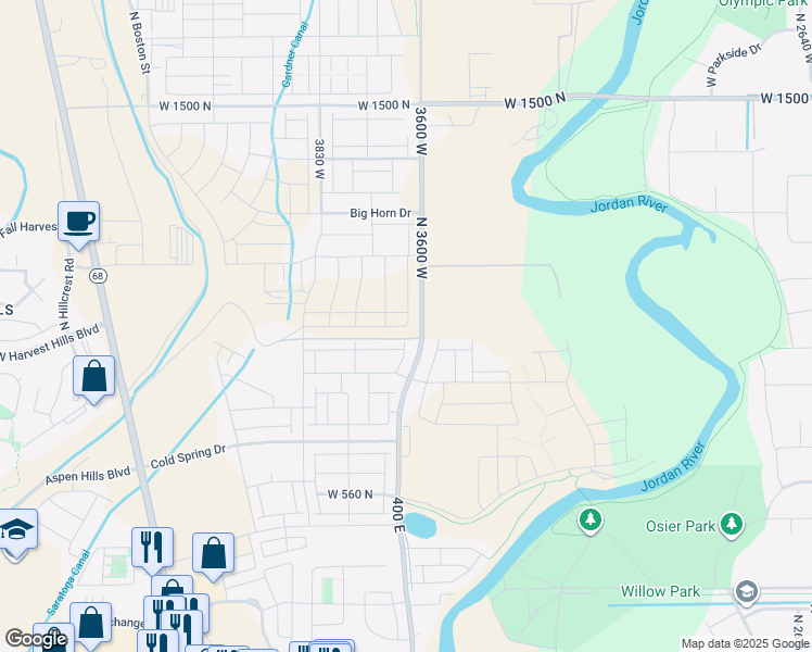map of restaurants, bars, coffee shops, grocery stores, and more near 950 North in Lehi