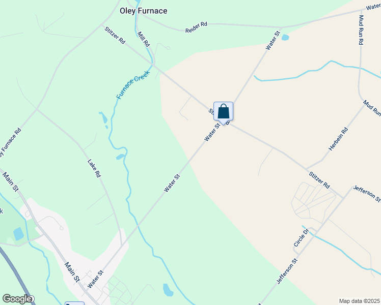 map of restaurants, bars, coffee shops, grocery stores, and more near 164 Water Street in Oley