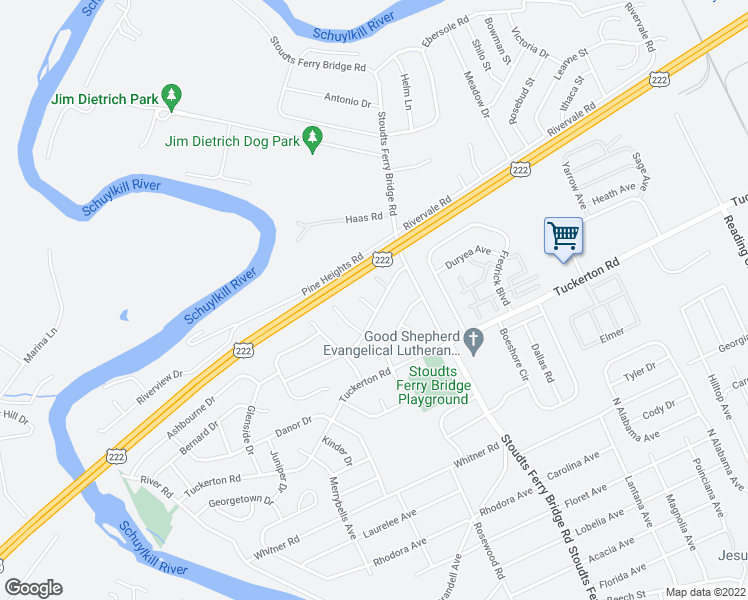 map of restaurants, bars, coffee shops, grocery stores, and more near 815 Rainbow Avenue in Reading