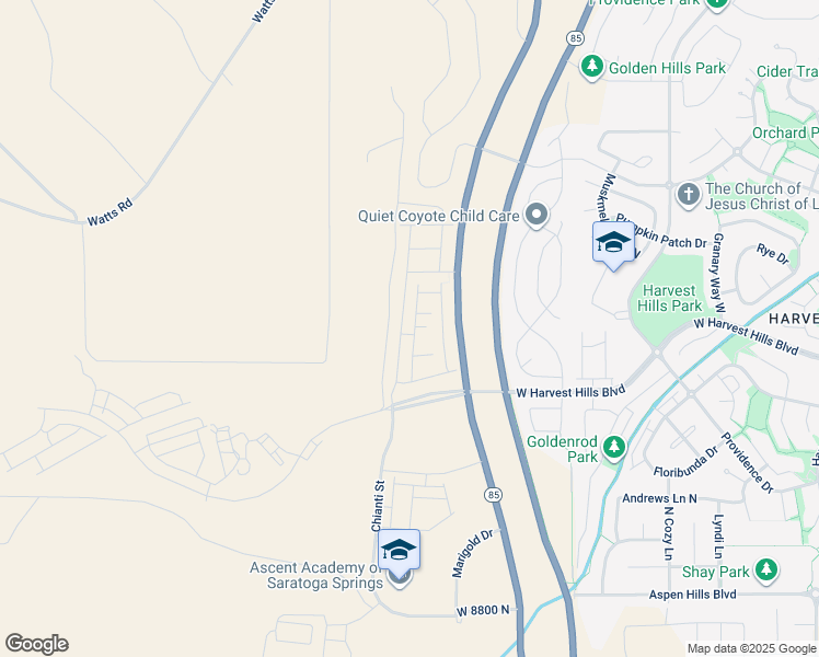 map of restaurants, bars, coffee shops, grocery stores, and more near 2056 North Chianti Street in Saratoga Springs