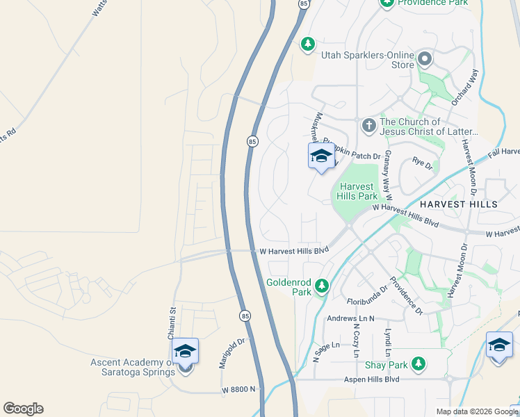 map of restaurants, bars, coffee shops, grocery stores, and more near 2059 North Elderberry Drive in Saratoga Springs