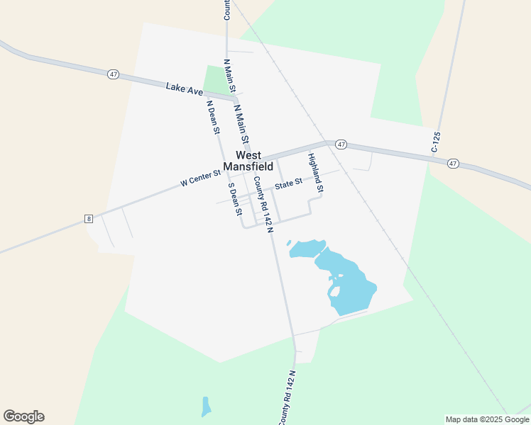 map of restaurants, bars, coffee shops, grocery stores, and more near 271 South Main Street in West Mansfield