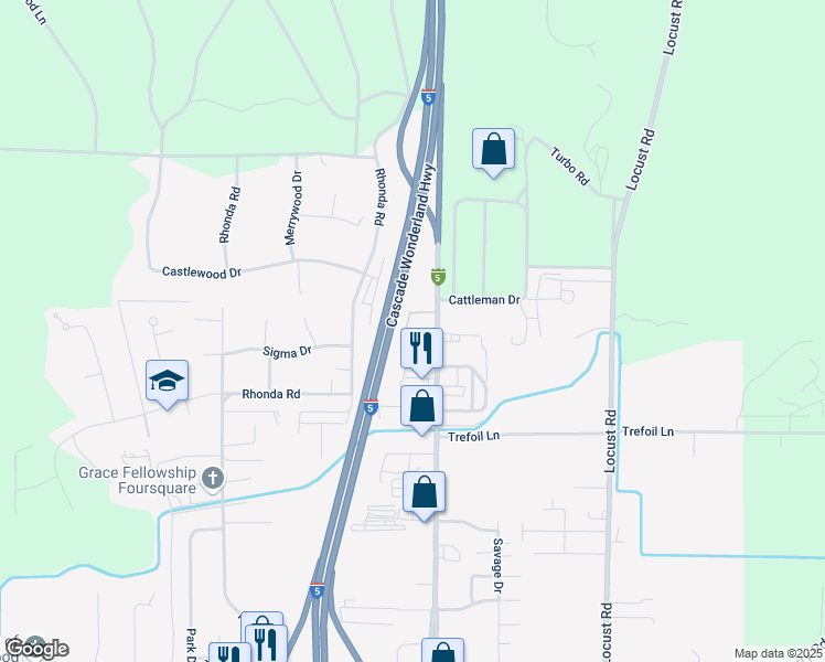 map of restaurants, bars, coffee shops, grocery stores, and more near in Cottonwood