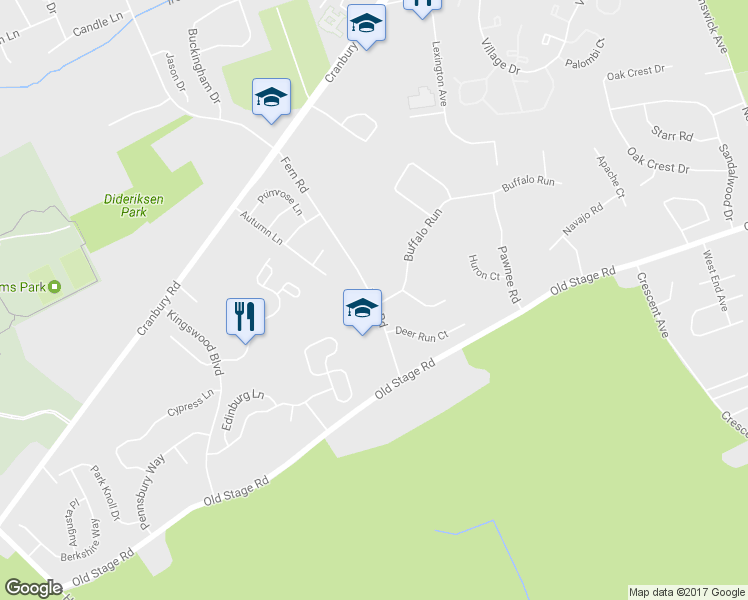map of restaurants, bars, coffee shops, grocery stores, and more near 21 Fern Road in East Brunswick