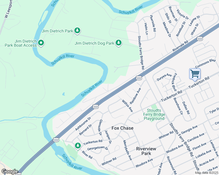 map of restaurants, bars, coffee shops, grocery stores, and more near 907 Pine Heights Road in Reading