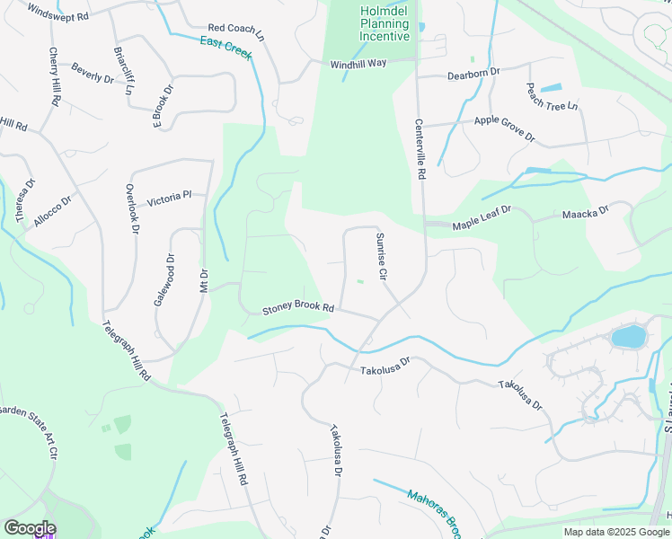 map of restaurants, bars, coffee shops, grocery stores, and more near 6 Sugar Lane in Holmdel