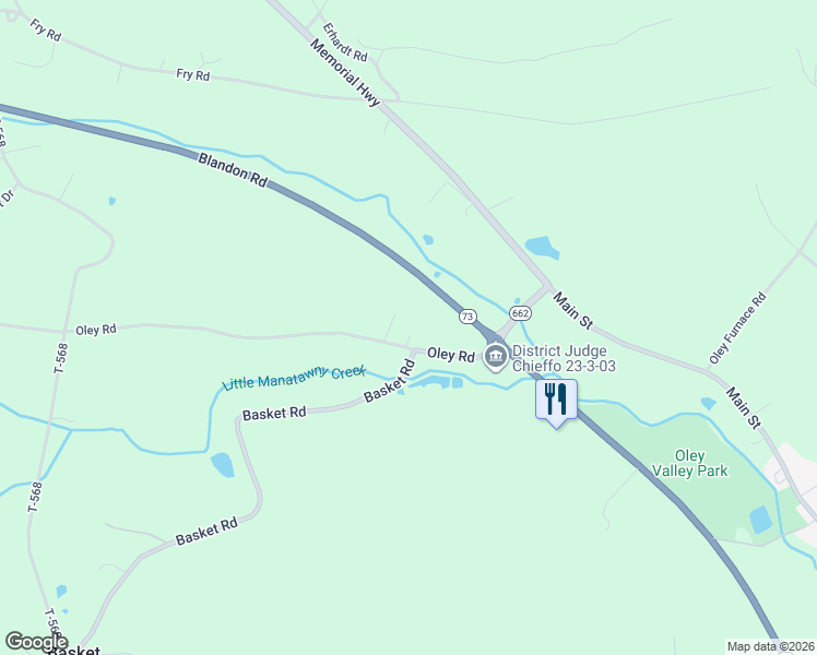 map of restaurants, bars, coffee shops, grocery stores, and more near 557 Oley Road in Oley