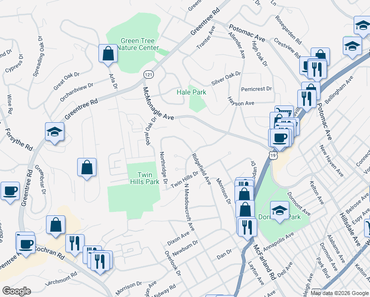 map of restaurants, bars, coffee shops, grocery stores, and more near 855 North Meadowcroft Avenue in Pittsburgh