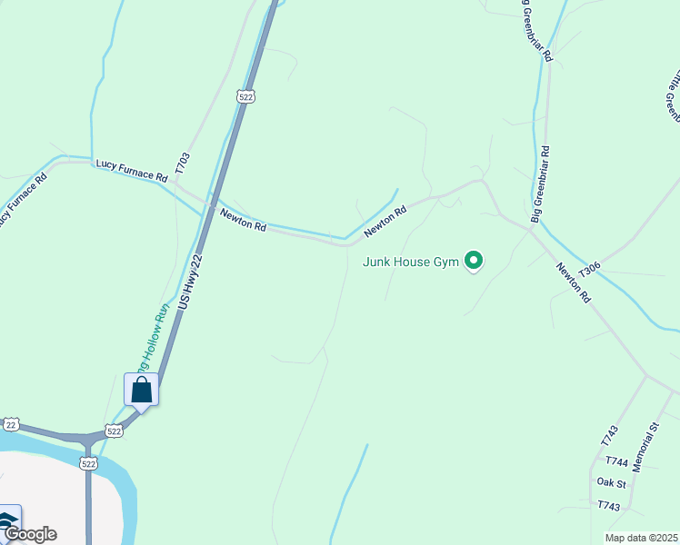 map of restaurants, bars, coffee shops, grocery stores, and more near 75 Snyder's Road in McVeytown