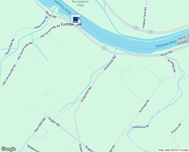 map of restaurants, bars, coffee shops, grocery stores, and more near 6625 Greenhill Road in New Hope