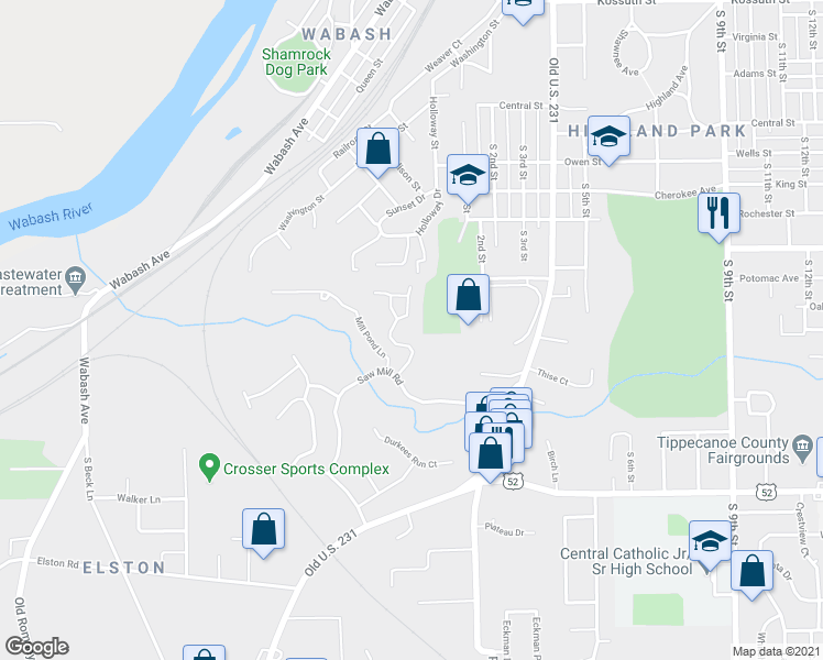 map of restaurants, bars, coffee shops, grocery stores, and more near 1805 Skyline Road in Lafayette