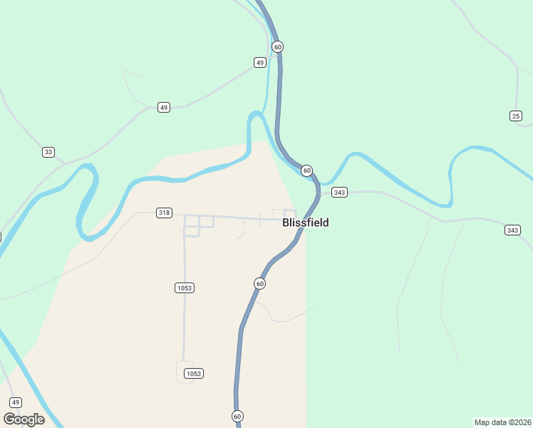 map of restaurants, bars, coffee shops, grocery stores, and more near 42229 County Road 318 in Blissfield