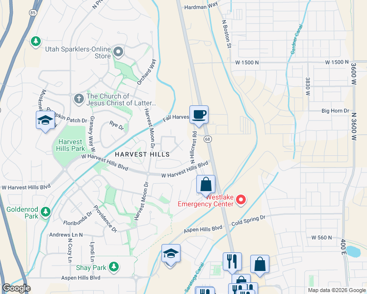 map of restaurants, bars, coffee shops, grocery stores, and more near 123 West Springview Drive in Saratoga Springs