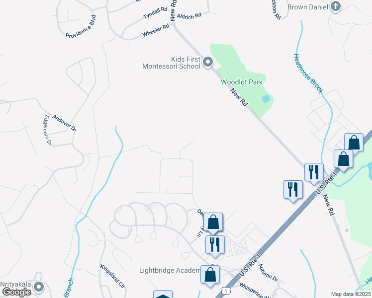 map of restaurants, bars, coffee shops, grocery stores, and more near 6 Condor Court in South Brunswick Township