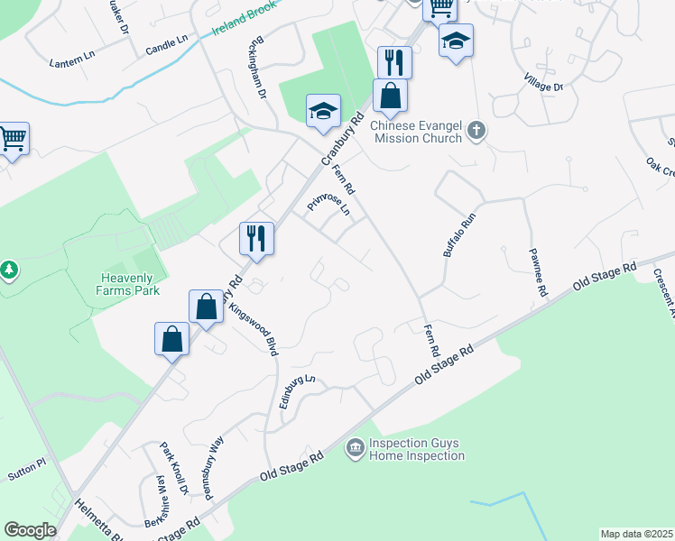 map of restaurants, bars, coffee shops, grocery stores, and more near 23 Autumn Lane in East Brunswick