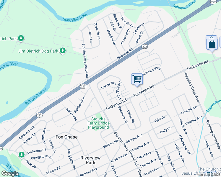 map of restaurants, bars, coffee shops, grocery stores, and more near 1260 Fredrick Boulevard in Reading