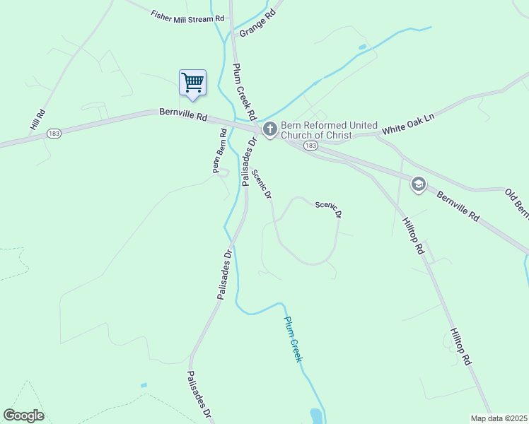 map of restaurants, bars, coffee shops, grocery stores, and more near 529 Scenic Drive in Bernville