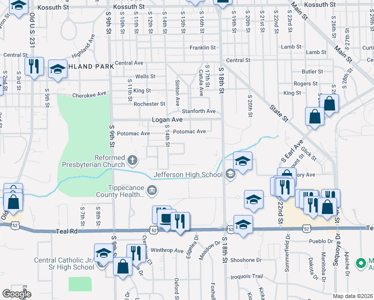 map of restaurants, bars, coffee shops, grocery stores, and more near 1413 Oak Court in Lafayette