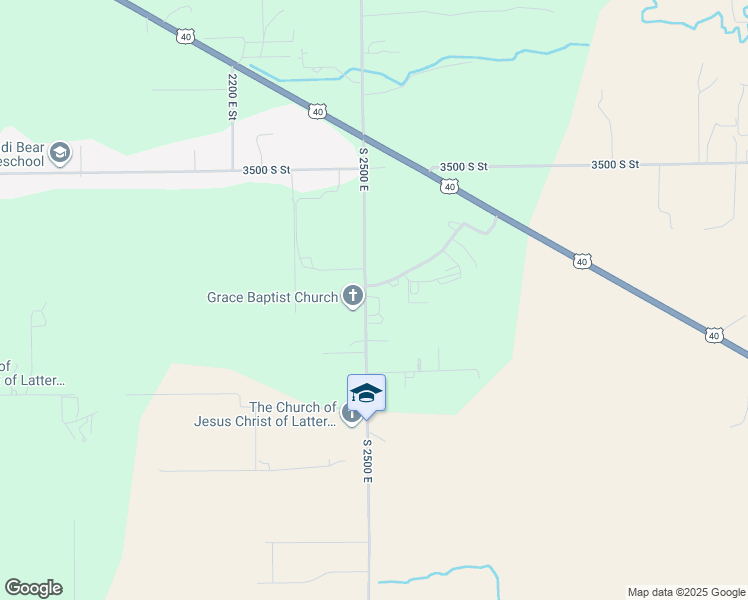map of restaurants, bars, coffee shops, grocery stores, and more near 3781 South 2500 East in Vernal
