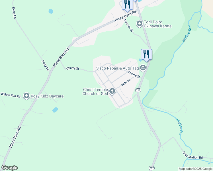 map of restaurants, bars, coffee shops, grocery stores, and more near 50 Poplar Street in Blairsville