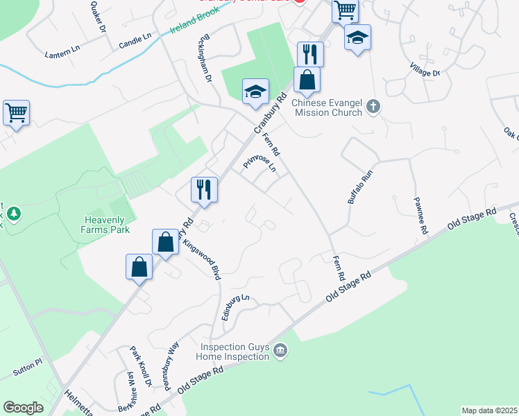 map of restaurants, bars, coffee shops, grocery stores, and more near 2306 Commons at Kingswood Drive in East Brunswick