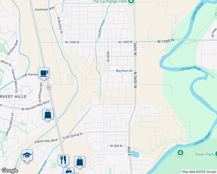 map of restaurants, bars, coffee shops, grocery stores, and more near 1060 Canvasback Drive in Eagle Mountain