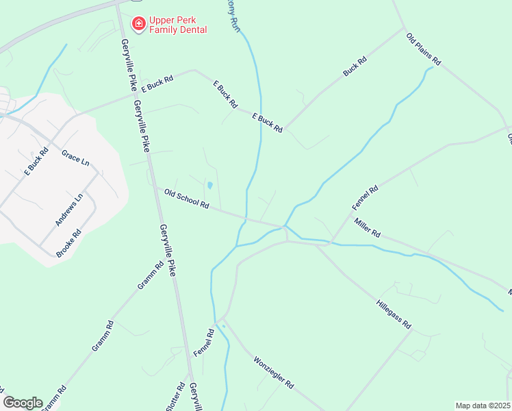 map of restaurants, bars, coffee shops, grocery stores, and more near 3233 Old School Road in Pennsburg