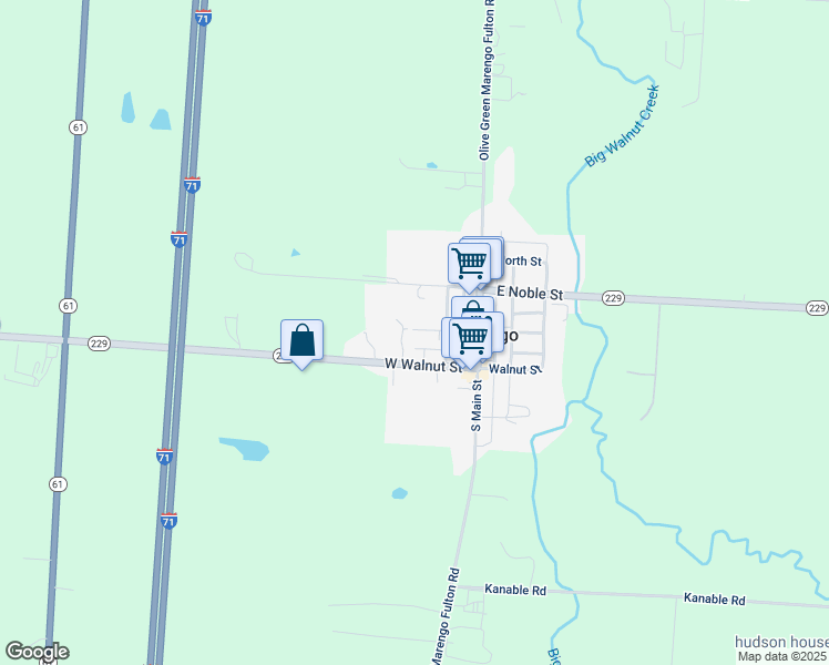 map of restaurants, bars, coffee shops, grocery stores, and more near 49 West Williams Street in Marengo