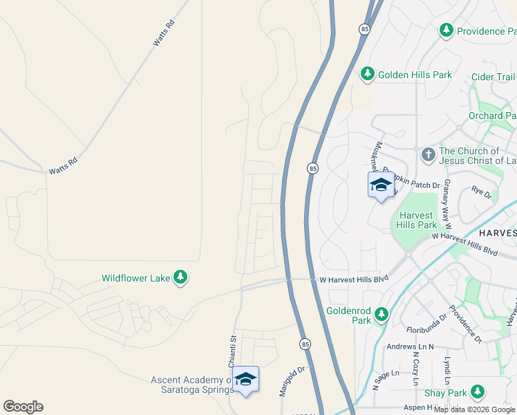 map of restaurants, bars, coffee shops, grocery stores, and more near 959 West Lucky Clover Drive in Saratoga Springs