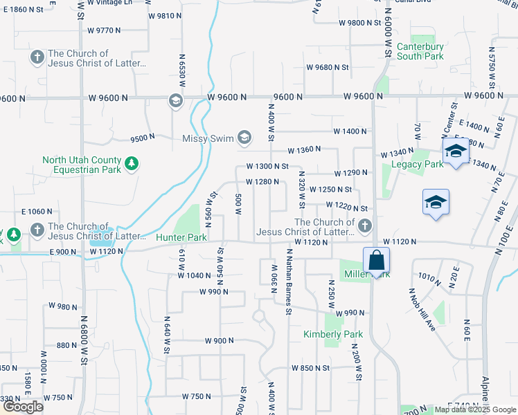 map of restaurants, bars, coffee shops, grocery stores, and more near 1212 North 450 West in American Fork