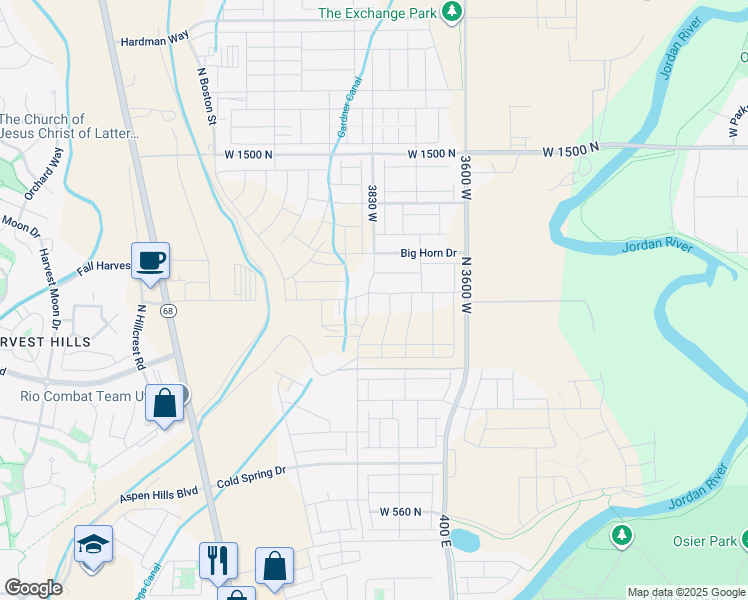 map of restaurants, bars, coffee shops, grocery stores, and more near 1084 Canvasback Drive in Eagle Mountain