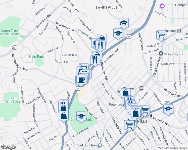 map of restaurants, bars, coffee shops, grocery stores, and more near 2936 Strachan Avenue in Pittsburgh