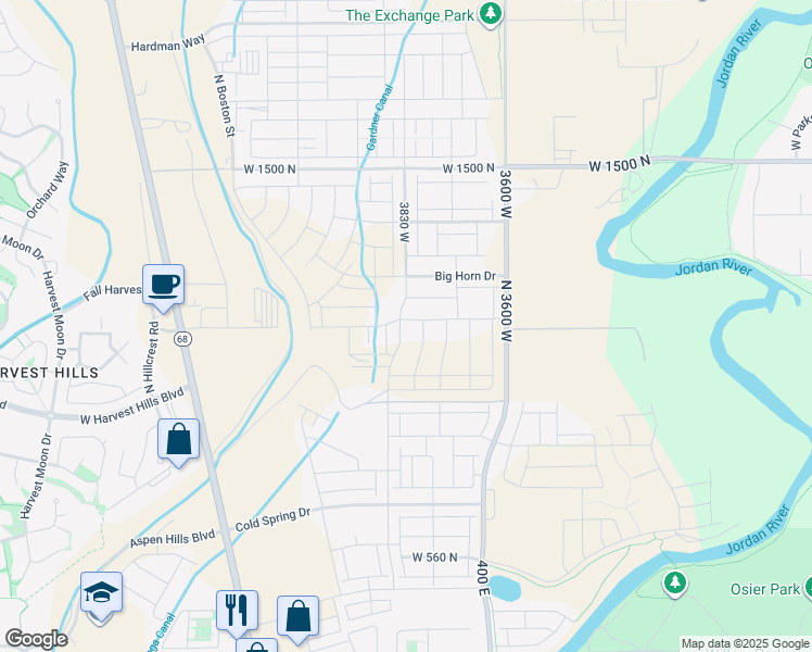 map of restaurants, bars, coffee shops, grocery stores, and more near 1092 Canvasback Drive in Eagle Mountain