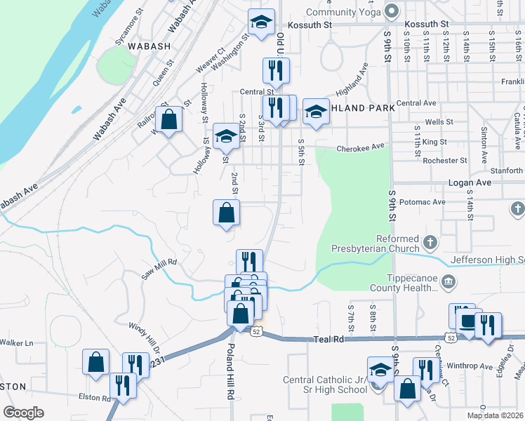 map of restaurants, bars, coffee shops, grocery stores, and more near 305 Montefiore Street in Lafayette
