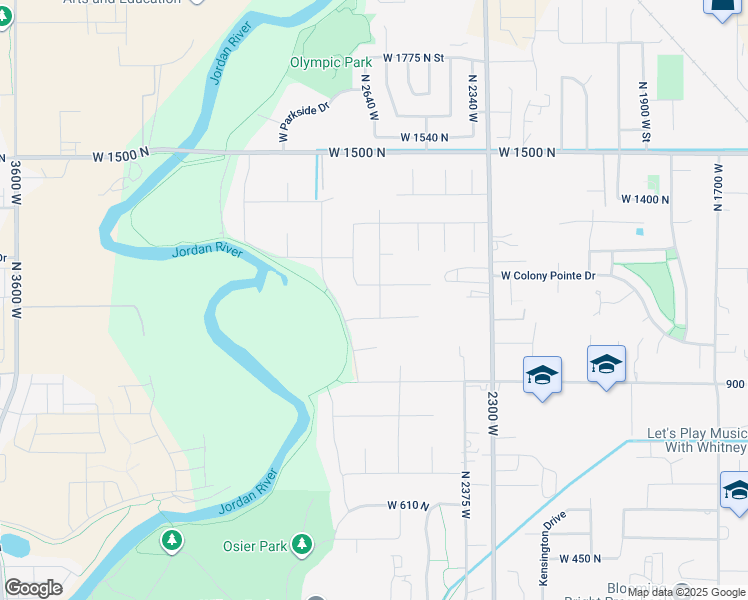 map of restaurants, bars, coffee shops, grocery stores, and more near 1165 North 2550 West Street in Lehi
