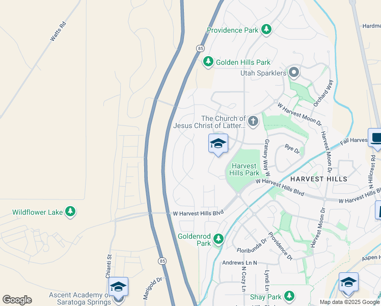 map of restaurants, bars, coffee shops, grocery stores, and more near 2163 North Wild Hyacinth Drive in Saratoga Springs