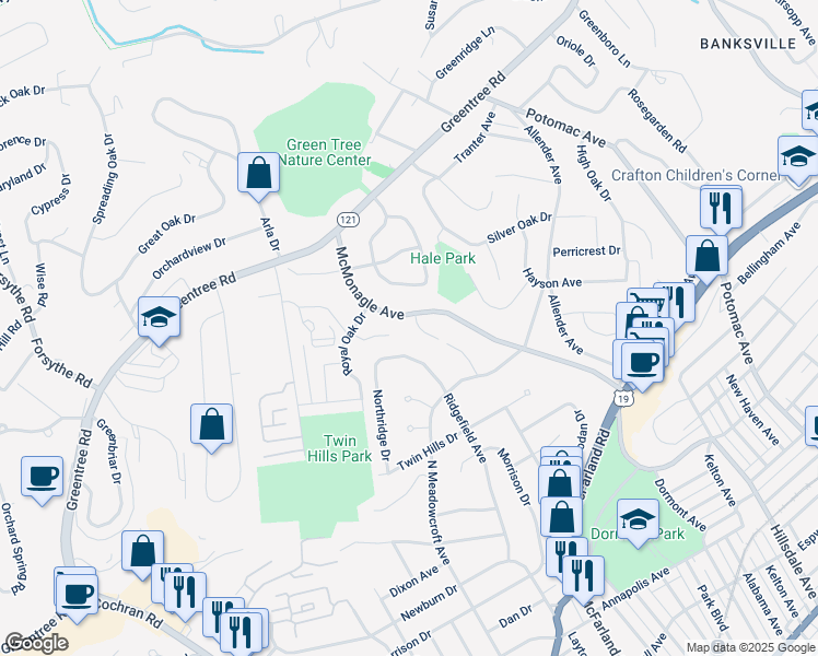 map of restaurants, bars, coffee shops, grocery stores, and more near 844 Ridgefield Avenue in Pittsburgh