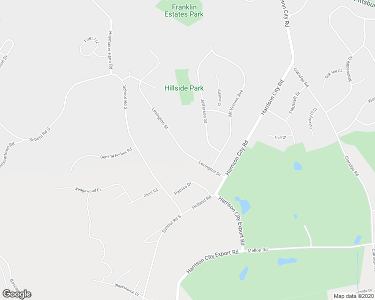 map of restaurants, bars, coffee shops, grocery stores, and more near 1000 Lexington Street in Murrysville