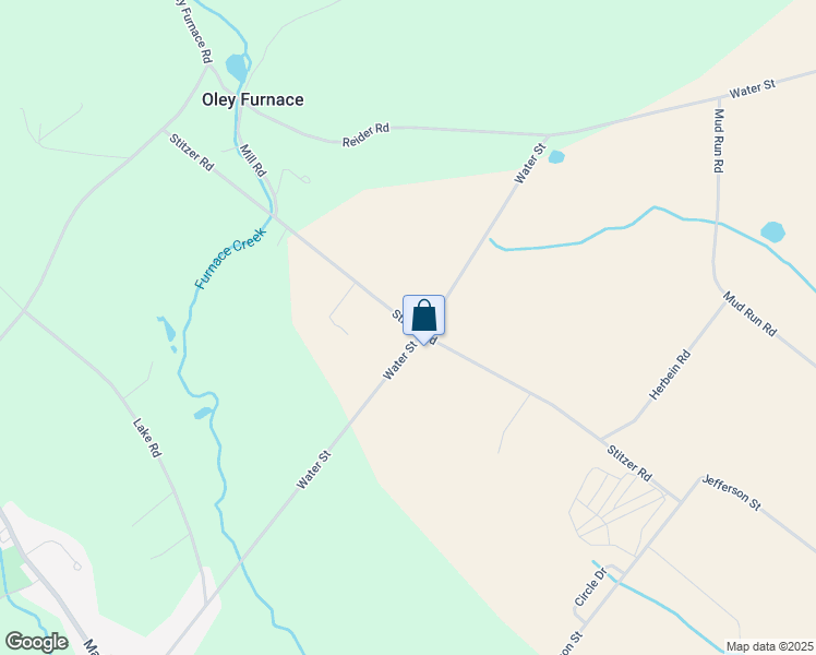 map of restaurants, bars, coffee shops, grocery stores, and more near 204 Water Street in Oley