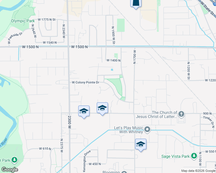 map of restaurants, bars, coffee shops, grocery stores, and more near 1928 West 1150 North in Lehi